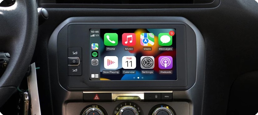 isudar carplay android auto modul ukázka rádia evtech